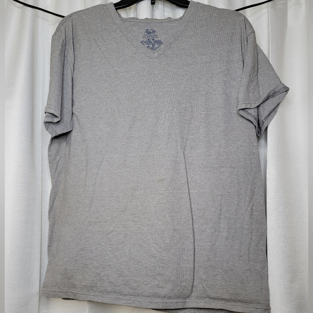 Gray Fruit of the Loom V neck shirt